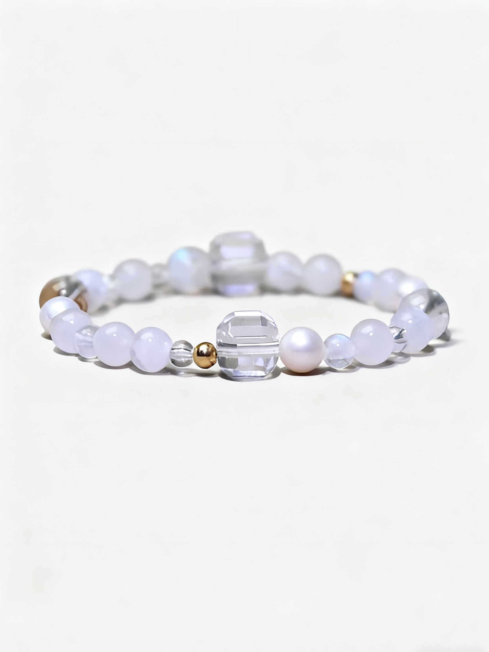 Metal Hetian Jade & White Ghost Bracelet