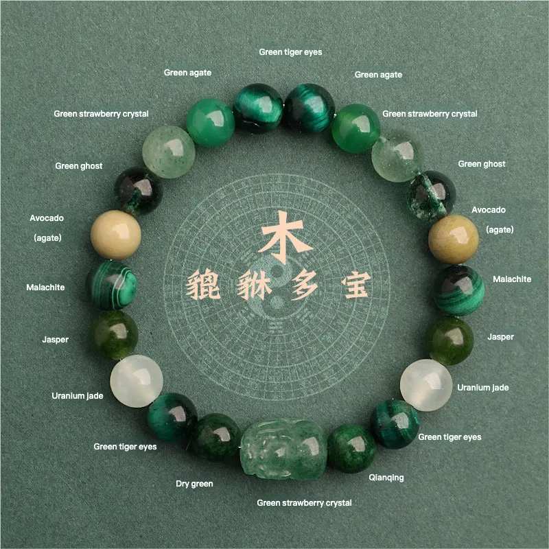 Five Elements Bracelet - Metal Wood Water Fire Earth