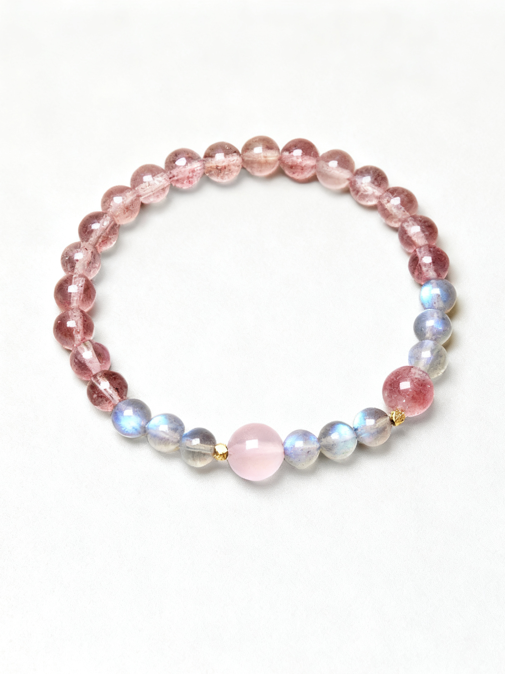 Metal+Water+Fire Rose Quartz Bracelet