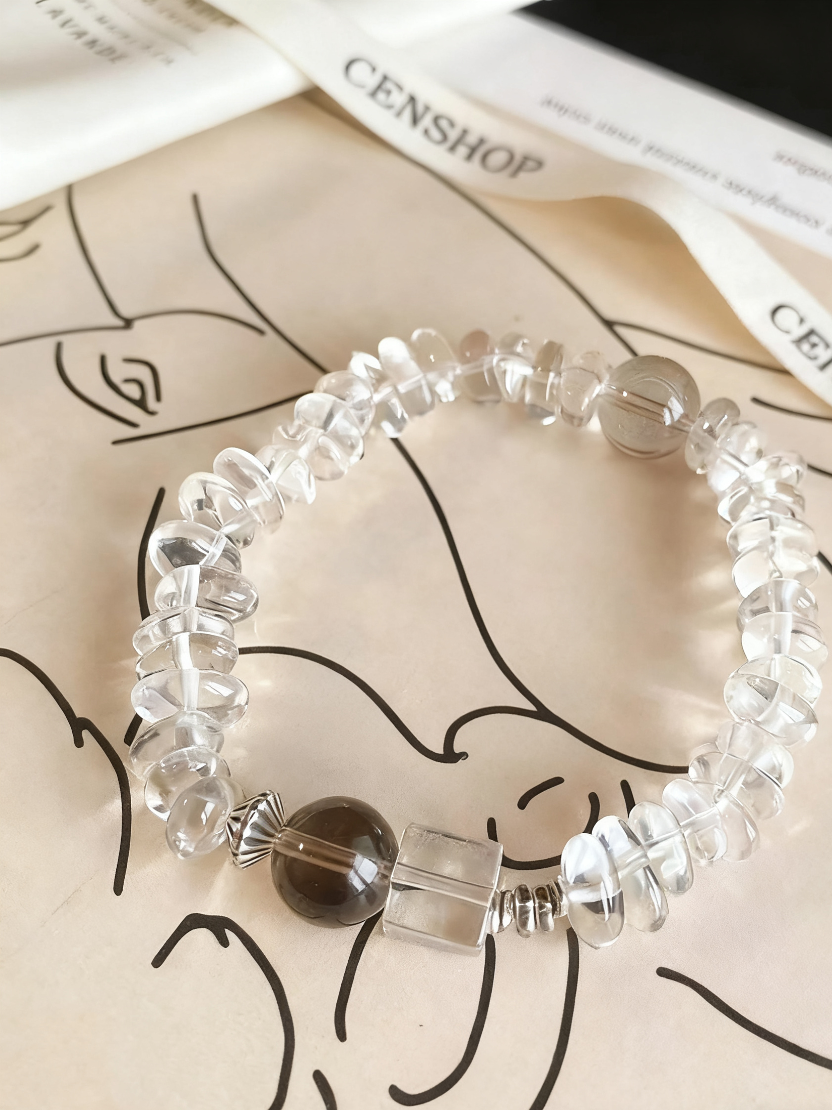 Water + Metal Smoky Quartz Bracelet