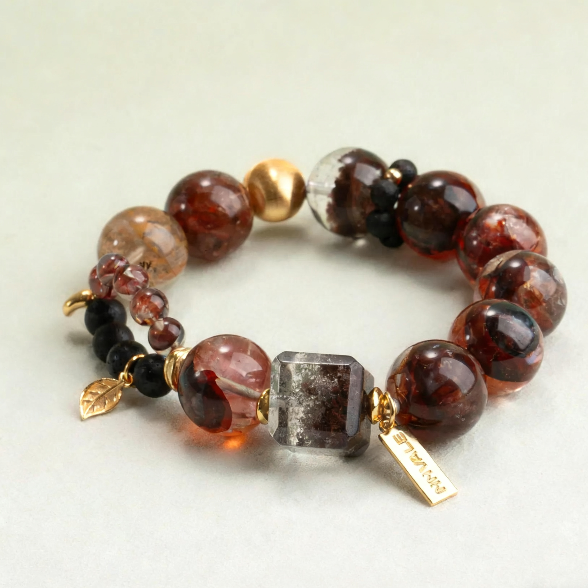 Fire Red Phantom Quartz  Bracelet