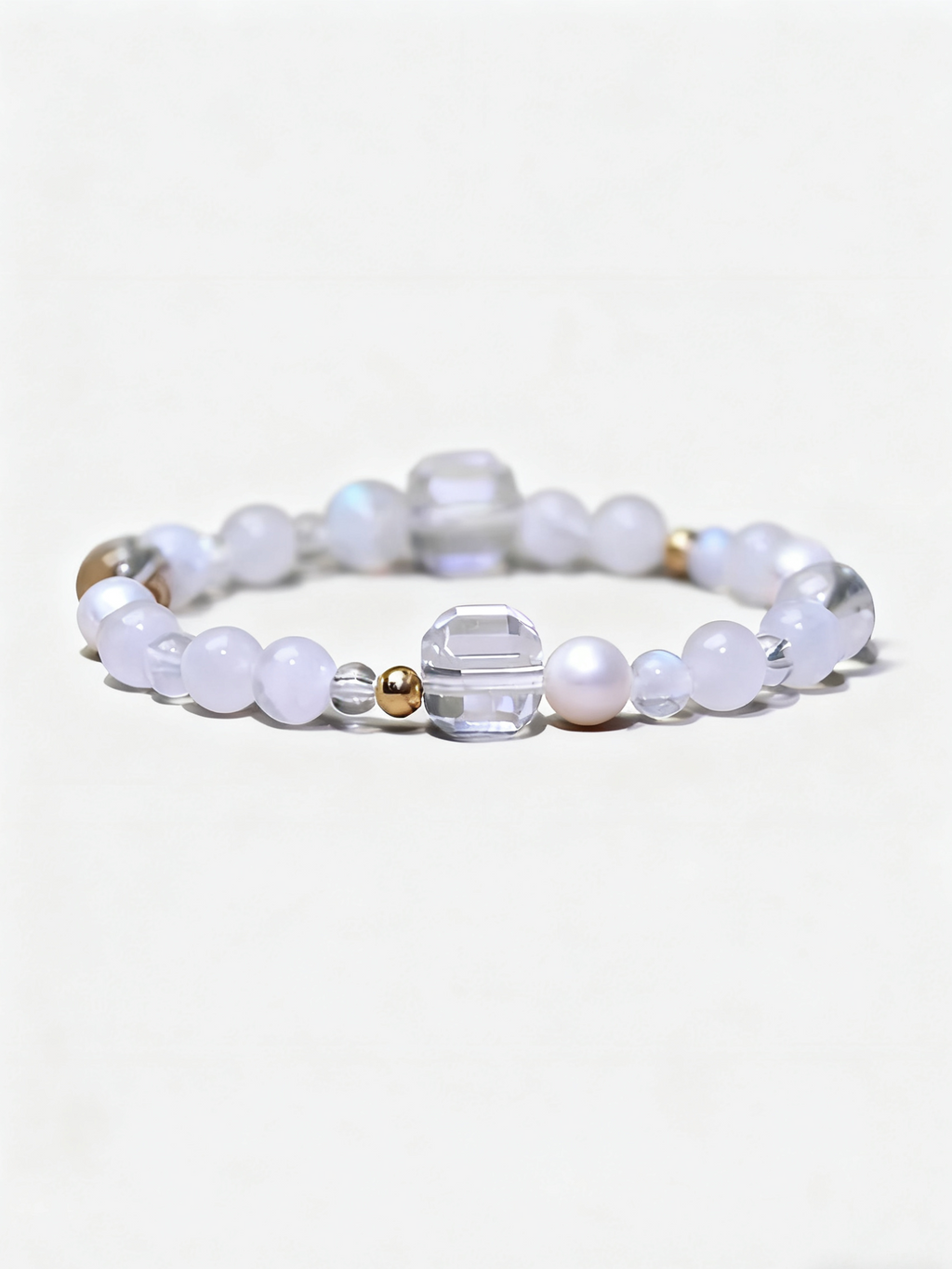 Metal Hetian Jade & White Ghost Bracelet