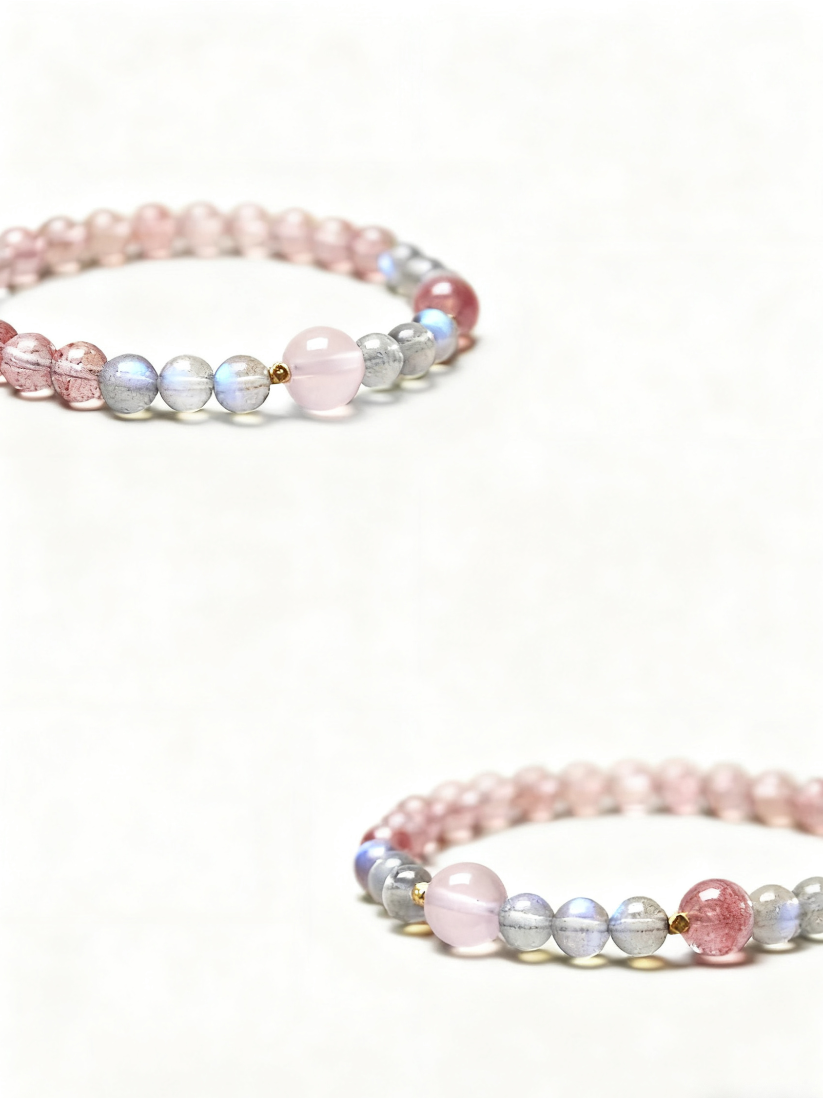 Metal+Water+Fire Rose Quartz Bracelet