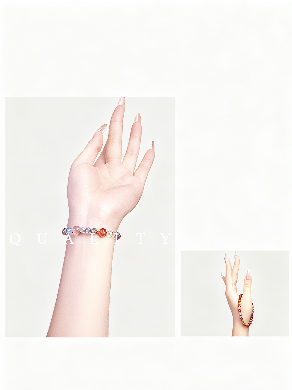 Metal+Water+Fire Rose Quartz Bracelet