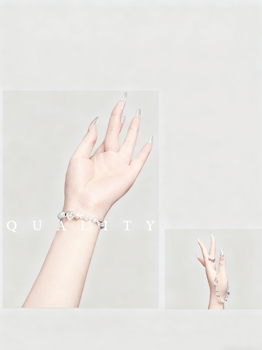 Metal Hetian Jade & White Ghost Bracelet