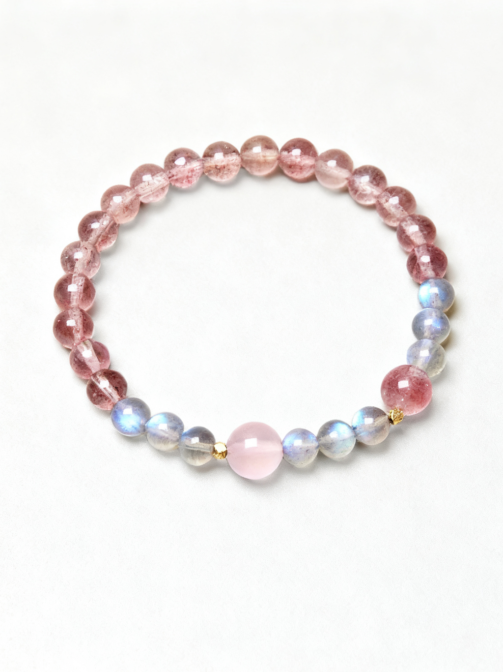 Metal+Water+Fire Rose Quartz Bracelet