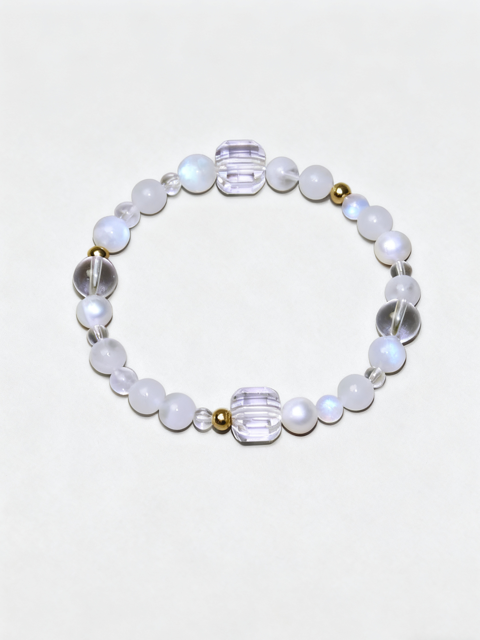 Metal Hetian Jade & White Ghost Bracelet