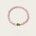 Fire Strawberry Quartz & Hotan Jade Beaded Bracelet
